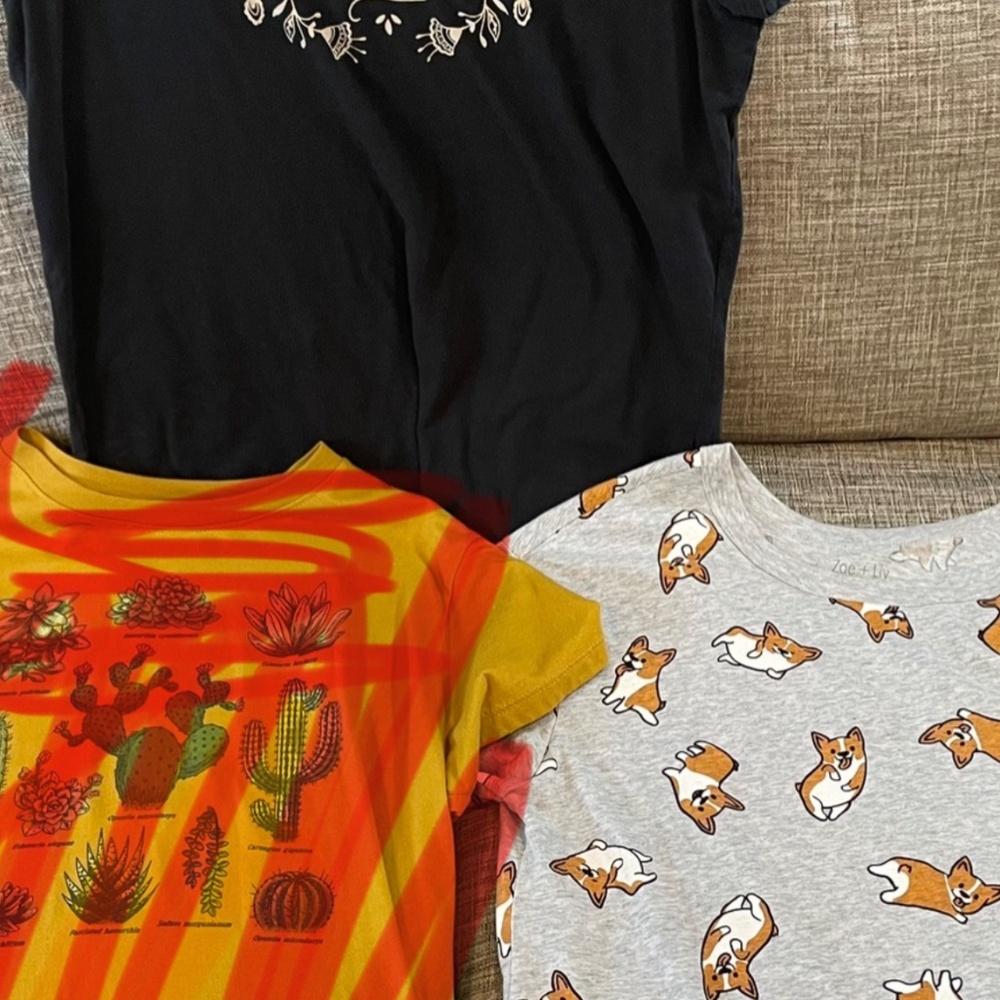 2 Cute Target T-Shirts Size Large Excellent Condition Fun Prints, Trendy Style